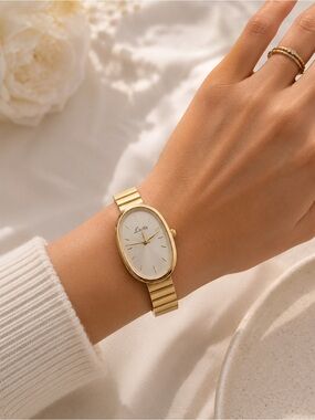 Luxury Gold Oval Bracelet Watch